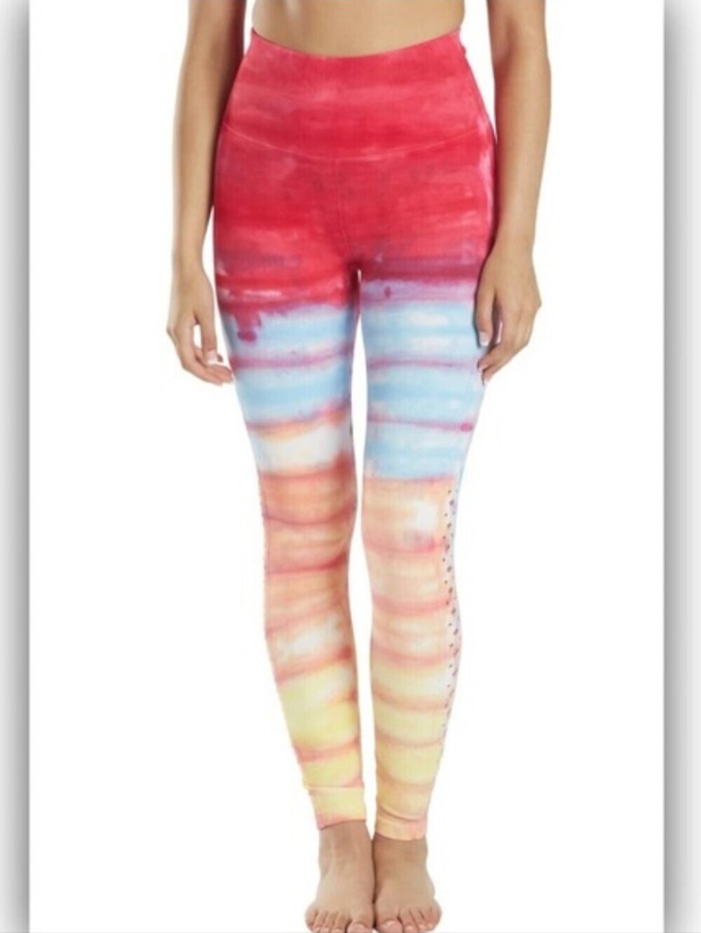 Spiritual Gangster Self Love Yoga Leggings in Sunrise Dip Dye Colorway Size M/L